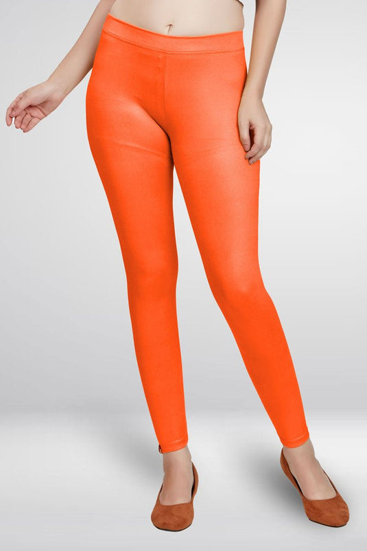 Orange Ankle Length Leggings - Groosberry Lifestyle
