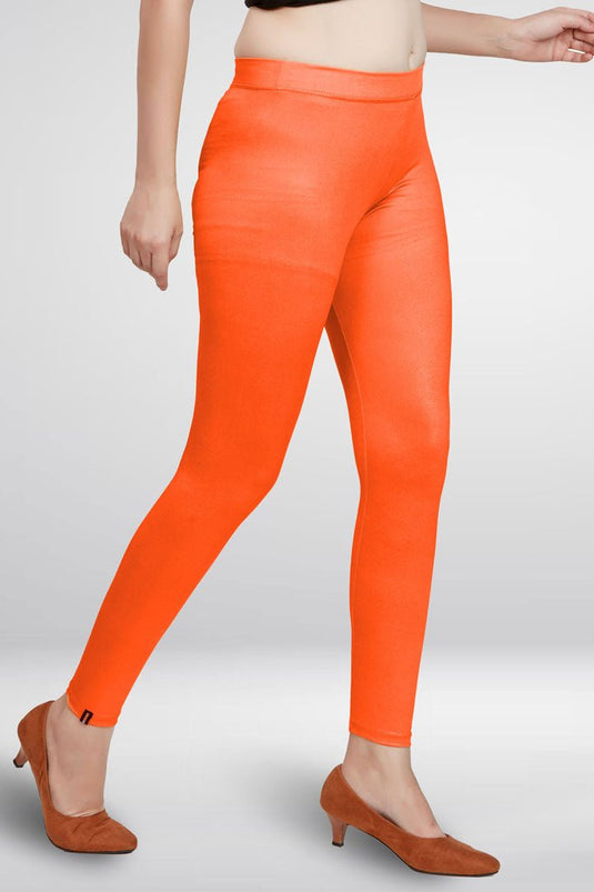 Orange Ankle Length Leggings - Groosberry Lifestyle