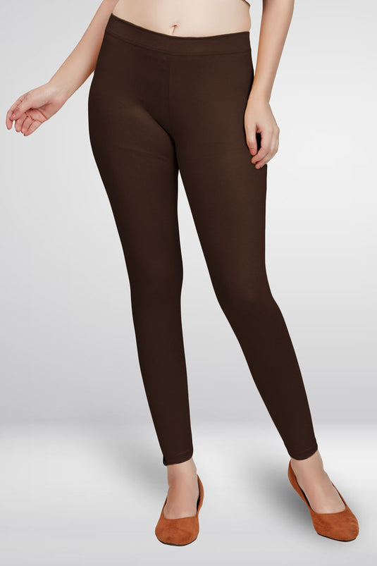 Dark Coffee Ankle Length Leggings