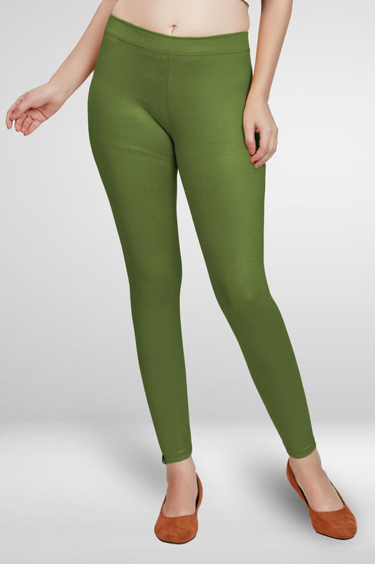 Green Ankle Length Leggings - Groosberry Lifestyle