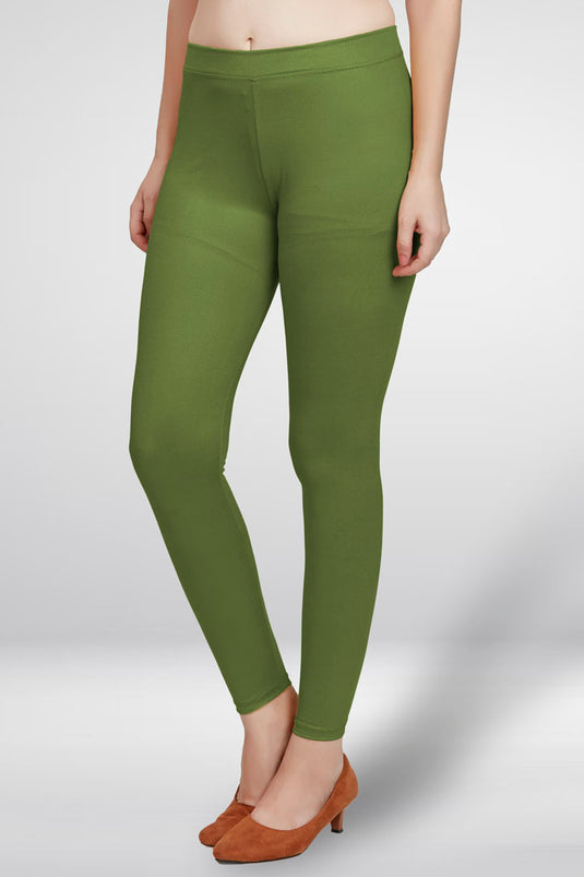 Green Ankle Length Leggings