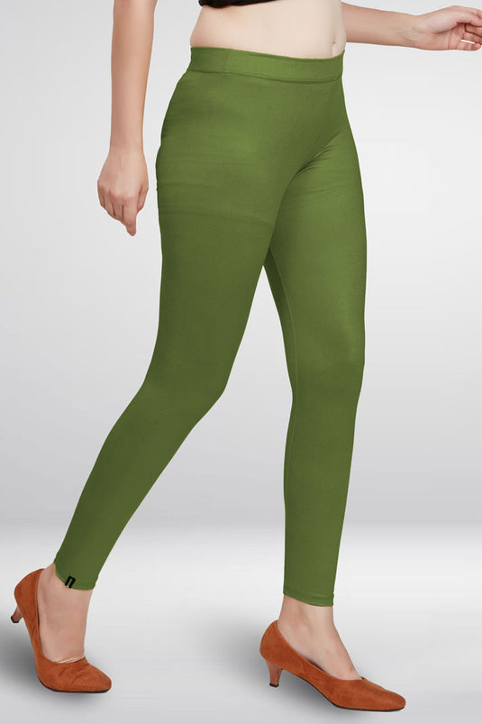 Green Ankle Length Leggings