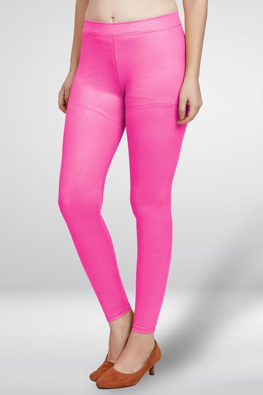 Pink Ankle Length Leggings - Groosberry Lifestyle