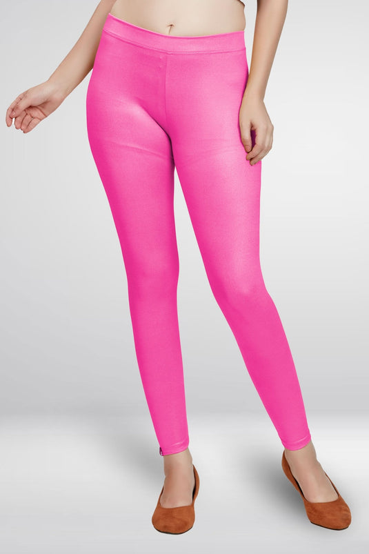 Pink Ankle Length Leggings - Groosberry Lifestyle