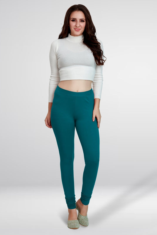Green Churidar Cotton Leggings - Groosberry Lifestyle