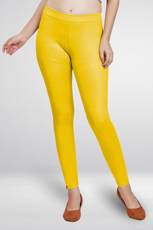 Yellow Ankle Length Leggings