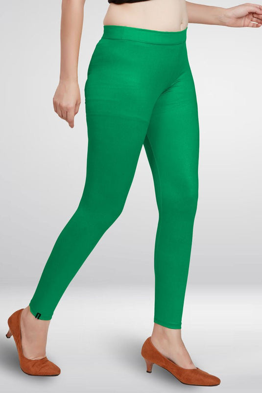 Green Ankle Length Leggings - Groosberry Lifestyle
