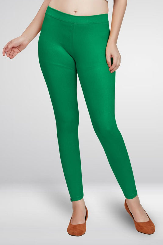 Green Ankle Length Leggings - Groosberry Lifestyle