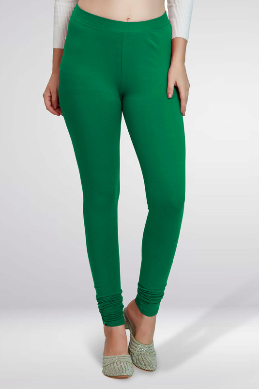 Green Churidar Cotton Leggings