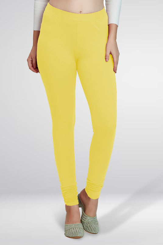Yellow Churidar Cotton Leggings