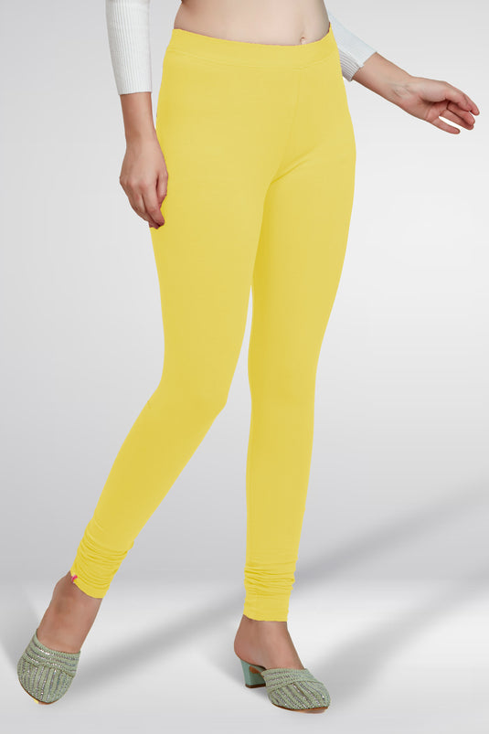 Yellow Churidar Cotton Leggings