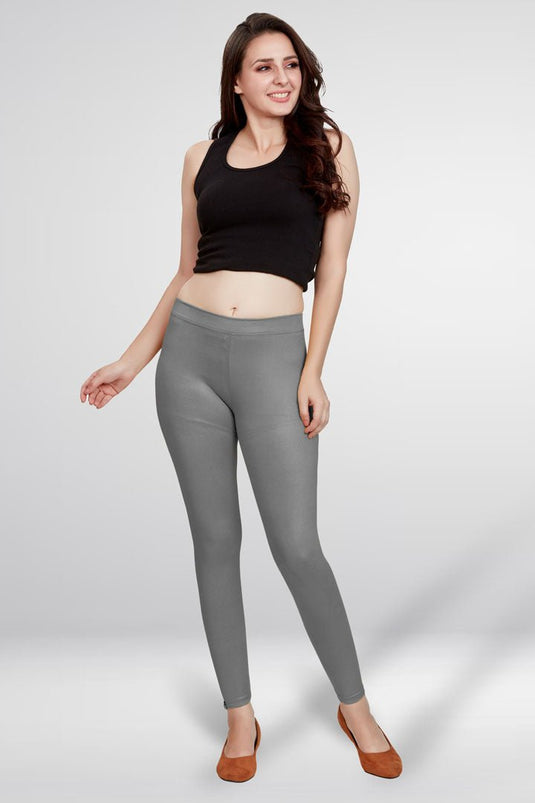Grey Ankle Length Leggings - Groosberry Lifestyle