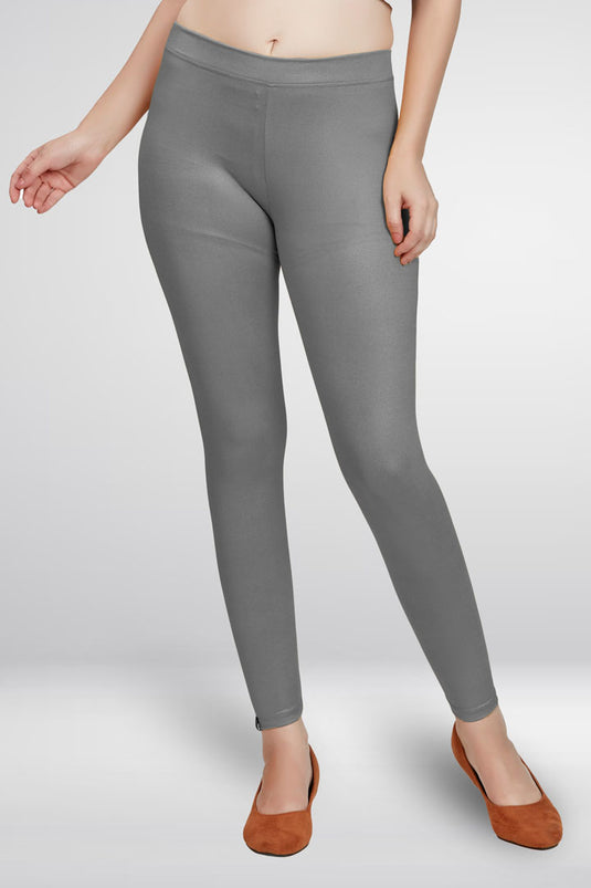 Grey Ankle Length Leggings