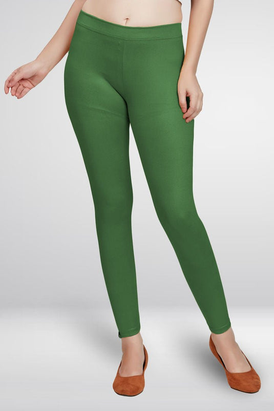 Green Ankle Length Leggings - Groosberry Lifestyle