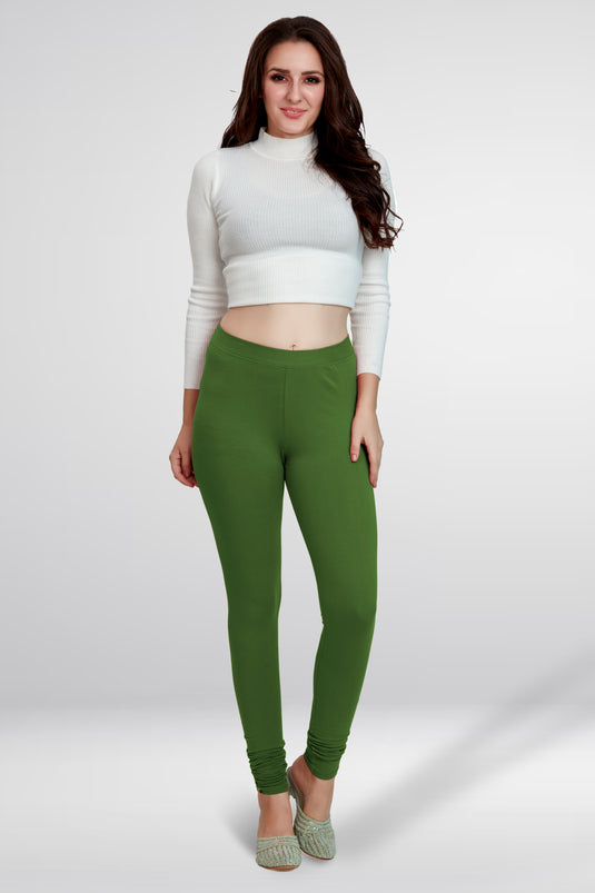 Green Churidar Cotton Leggings