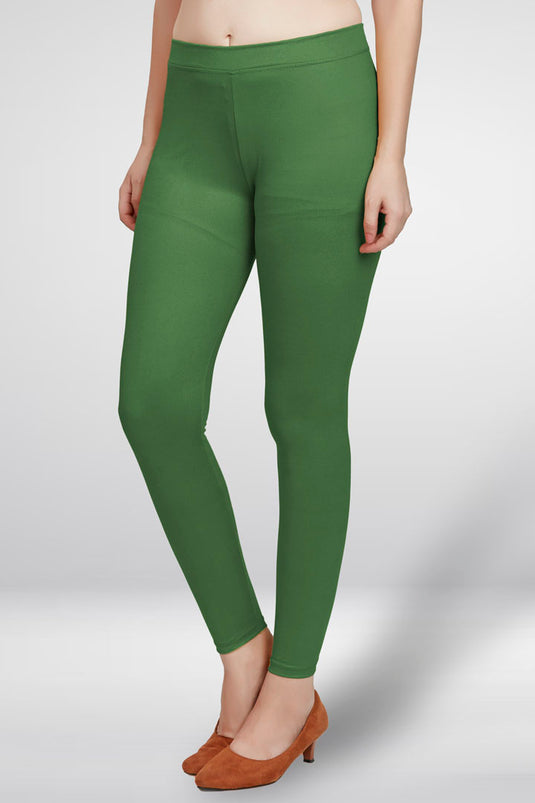 Green Ankle Length Leggings