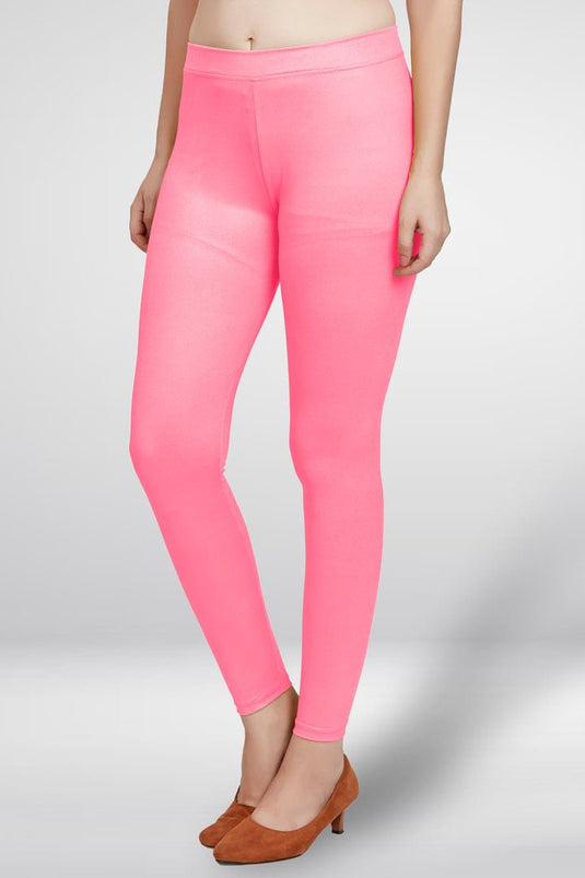 Pink Ankle Length Leggings - Groosberry Lifestyle