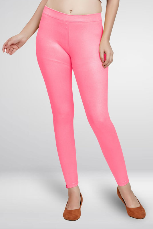 Pink Ankle Length Leggings - Groosberry Lifestyle