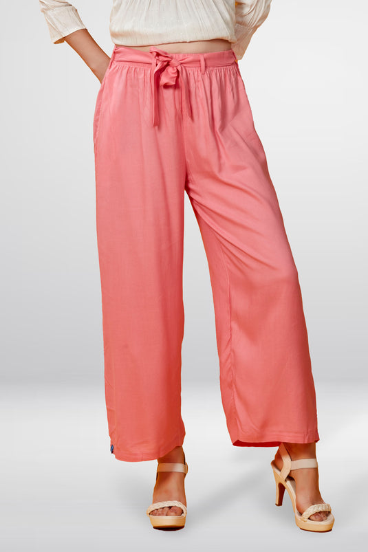 Solid Palazzo With Belt