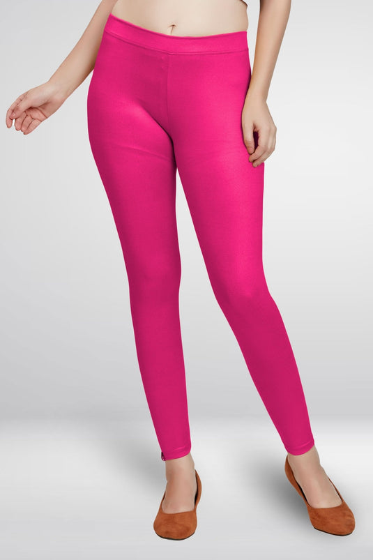 Pink Ankle Length Leggings - Groosberry Lifestyle