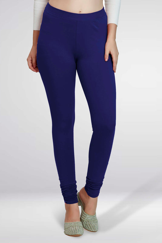 Blue Churidar Cotton Leggings
