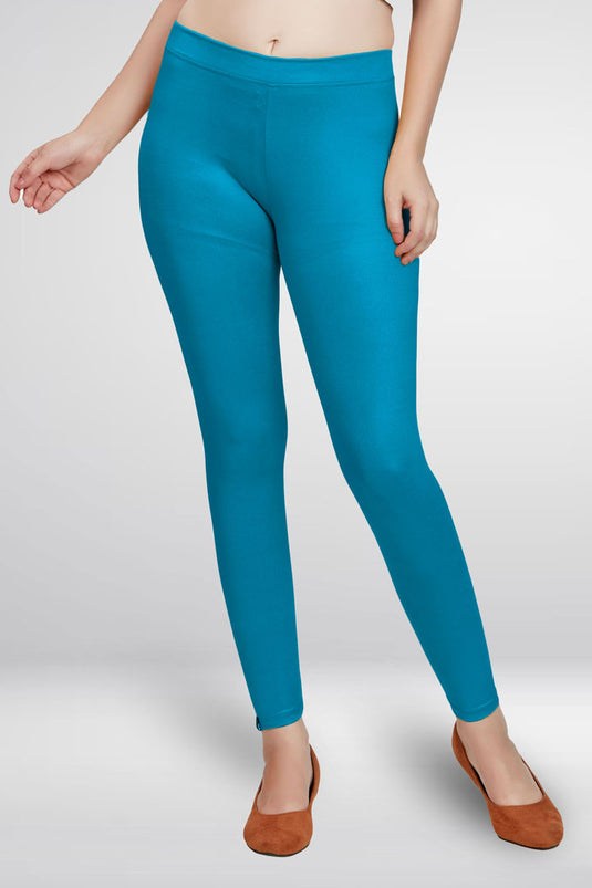 Blue Ankle Length Leggings