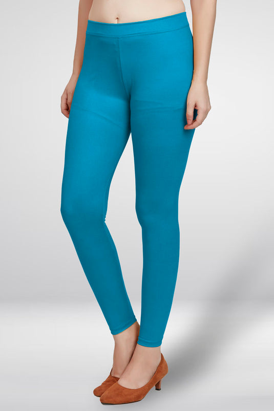Blue Ankle Length Leggings