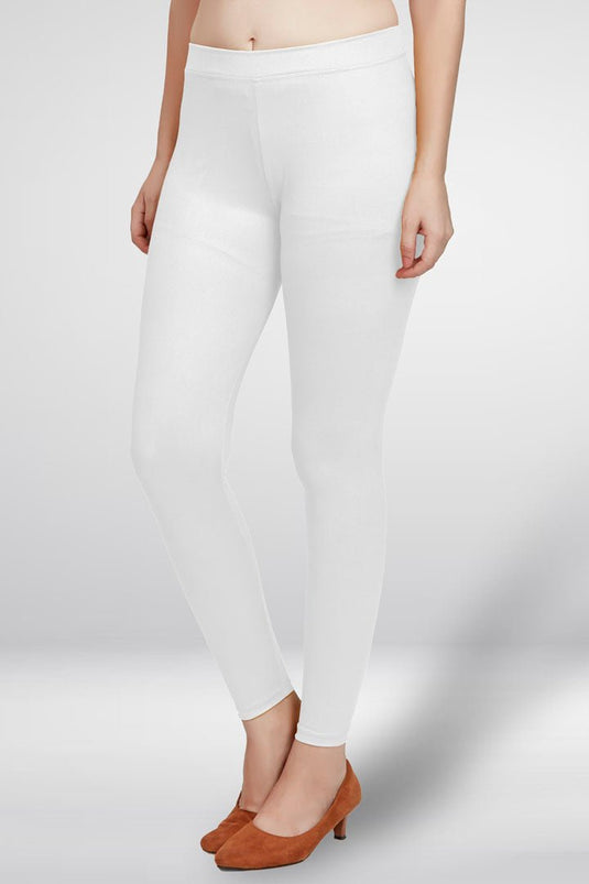 White Ankle Length Leggings - Groosberry Lifestyle