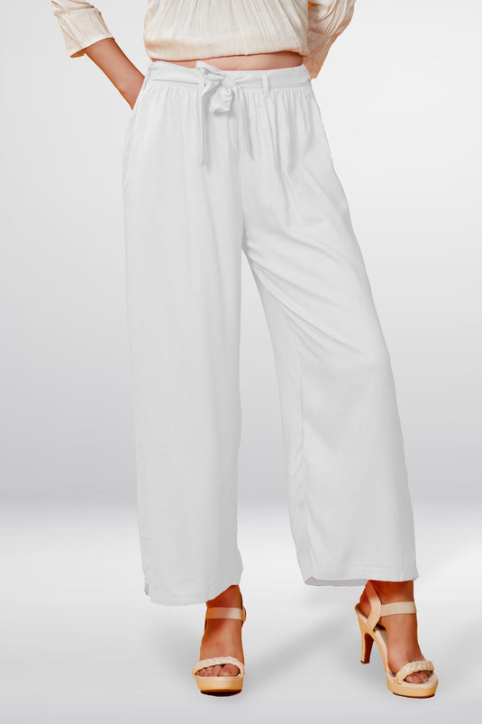 Solid Palazzo With Belt