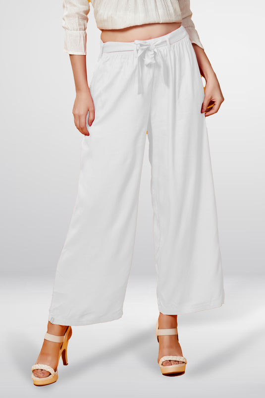 Solid Palazzo With Belt