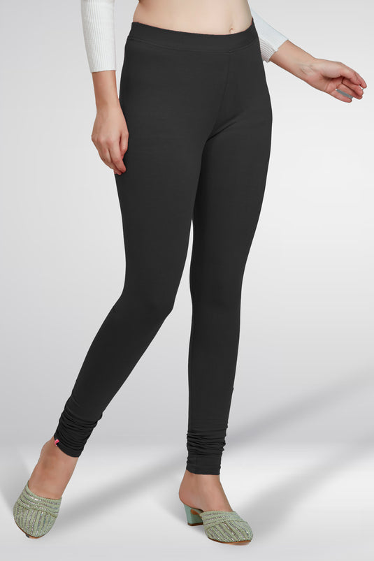 Black Churidar Cotton Leggings