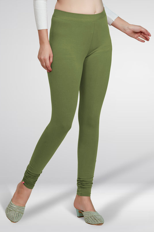 Green Churidar Cotton Leggings