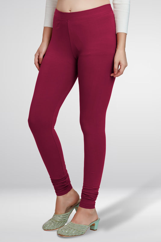 Red Churidar Cotton Leggings