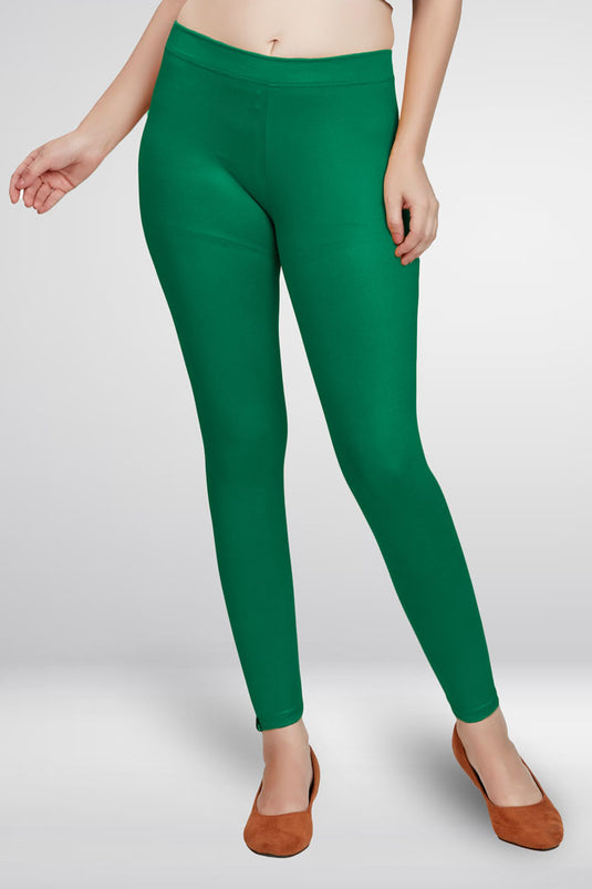 Green Ankle Length Leggings