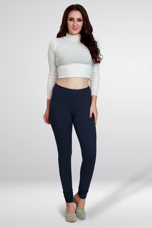 Blue Churidar Cotton Leggings