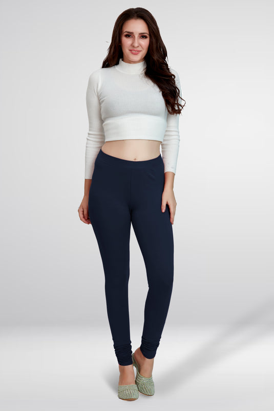 Blue Churidar Cotton Leggings