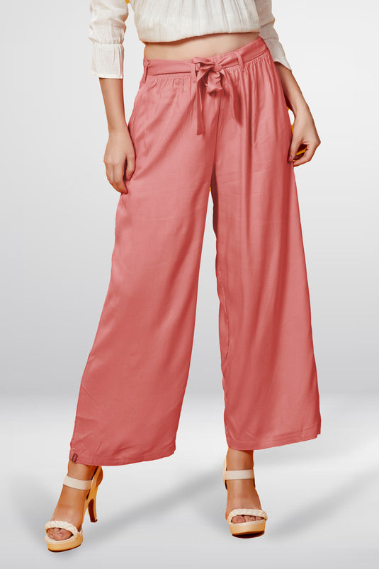 Solid Palazzo With Belt