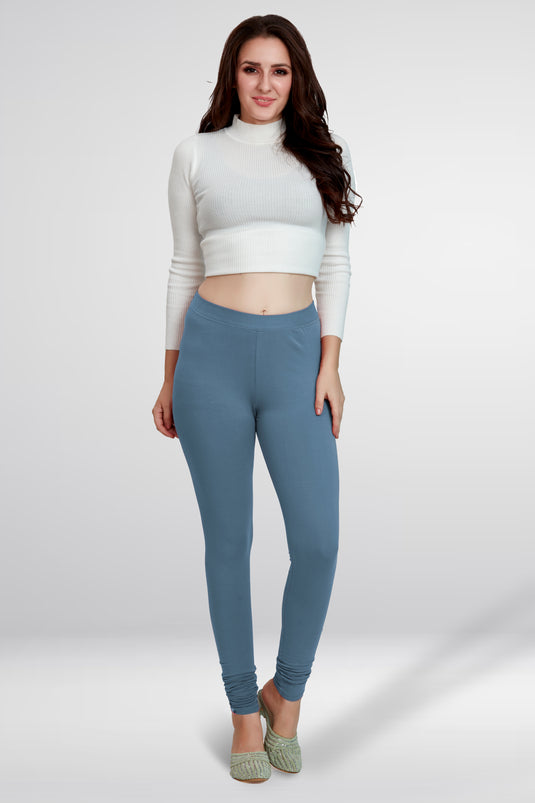 Grey Churidar Cotton Leggings