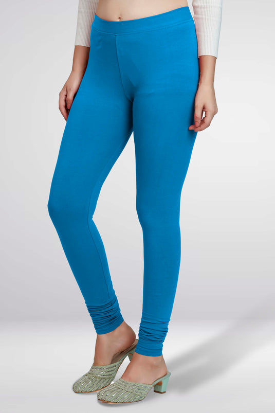 Blue Churidar Cotton Leggings